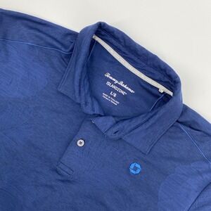 Tommy Bahama Island Zone‎ Polo Mens Large Blue Tropical Chase Logo Golf Shirt